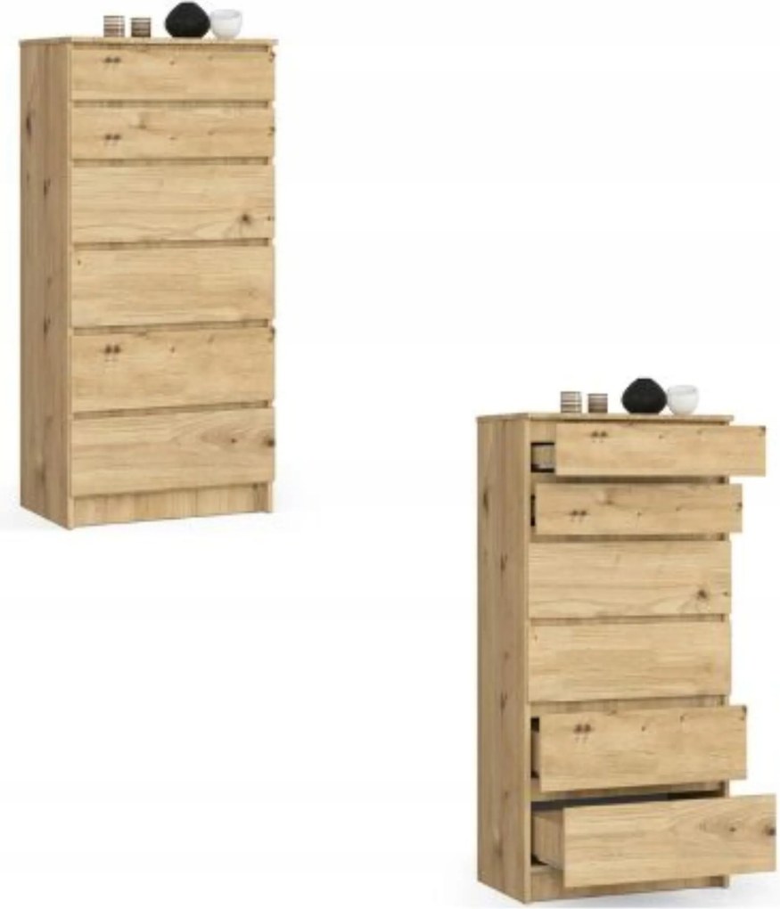 Komód szekrény K60 6 fiókos artisan Akd