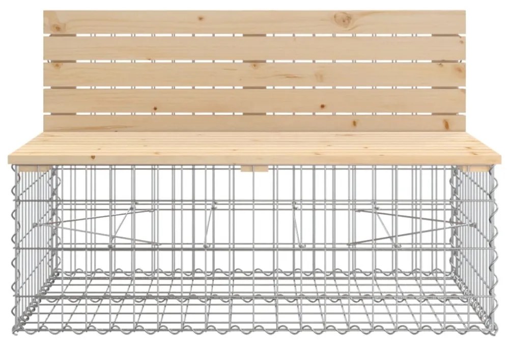 tömör fenyőfa gabion kerti pad 287x71x65,5 cm