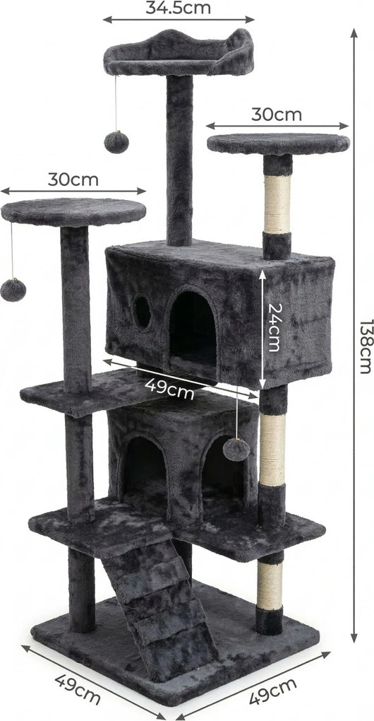 Kaparófa macskáknak Hawaj 138 x 49 cm sötét szürke