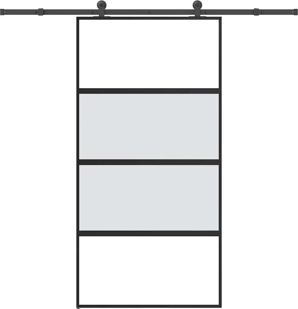 vidaXL tolóajtó vasalatokkal 102,5x205 cm edzett üveg&Alumínium