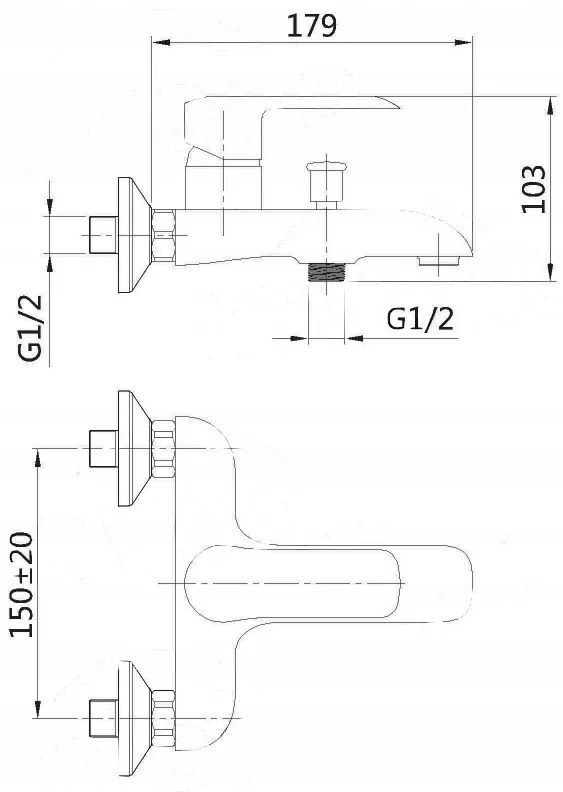 Invena Siros, kád csaptelep, króm, BW-90-001-A