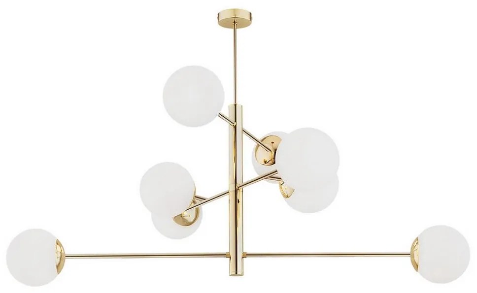 Argon 5043 - Csillár rúdon CAMERON 8xE27/15W/230V sárgaréz