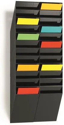 Prospektustartó, fali, álló, A4, DURABLE FLEXIBOXX 12, fekete (DB1709763060)