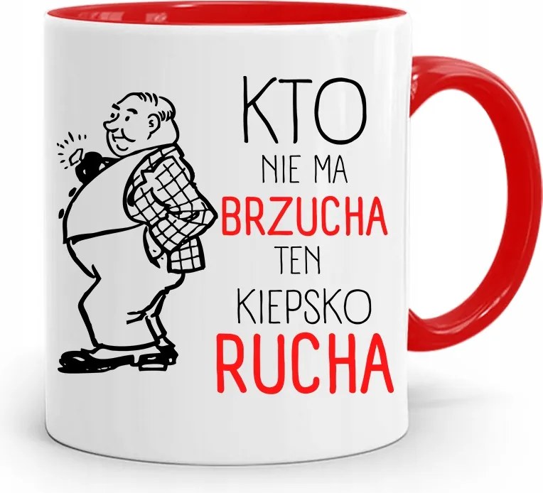 Bögre Piros Vicces Akinek Nincs Hasa fényképes nyomtatással