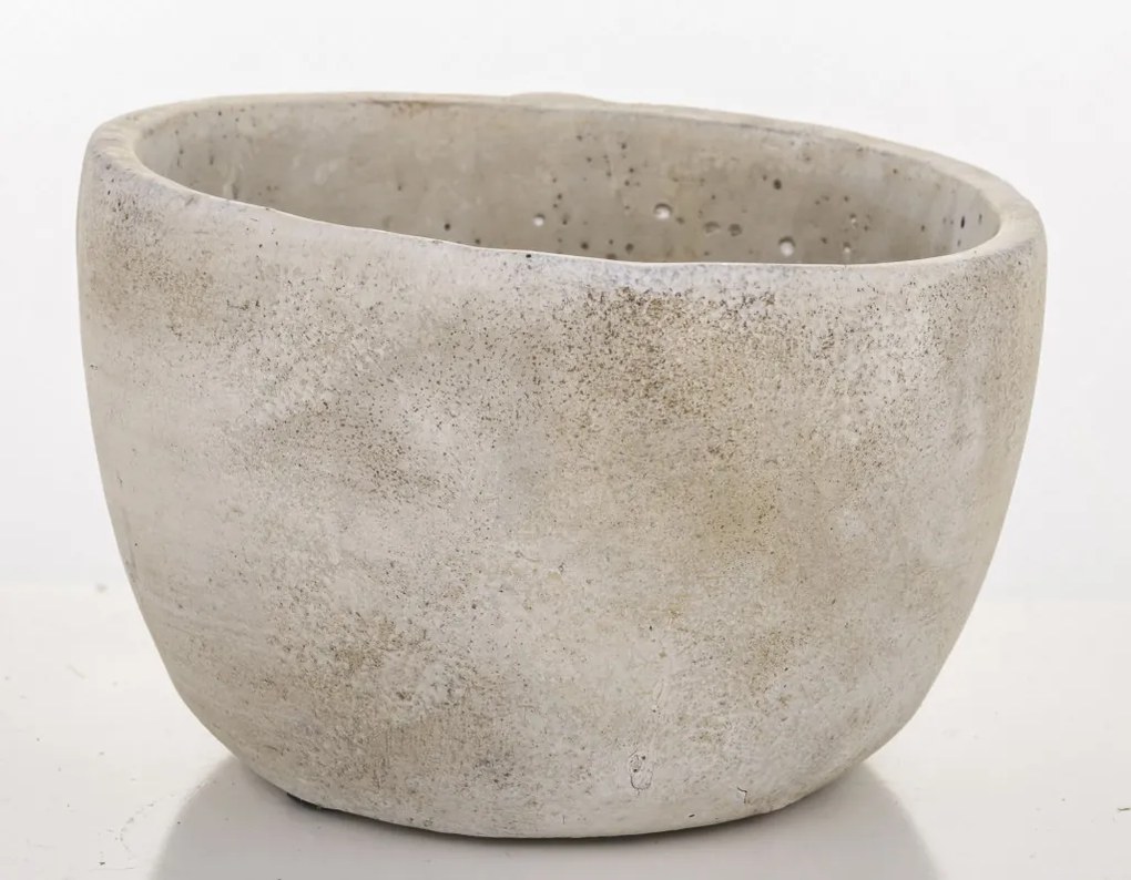Cyrus design görög stílusú emberi arcot ábrázoló cement virágtartó kaspó szürke 12x18x18cm