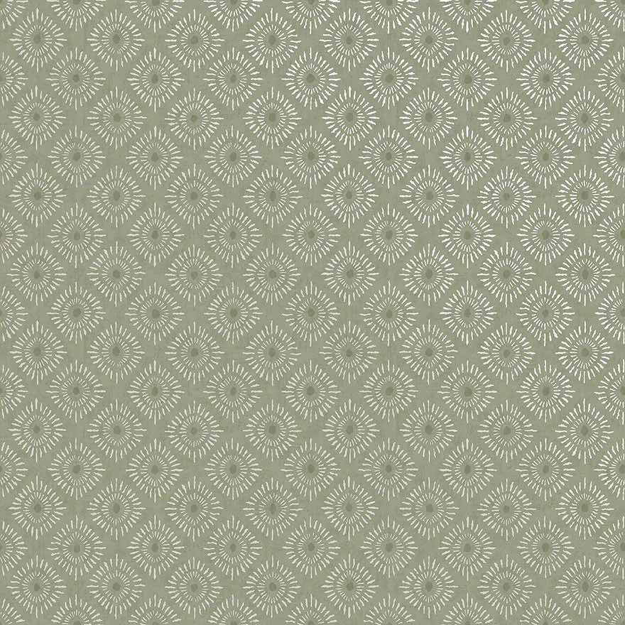 Holden Decor Journey to the East Sunstone zöld geometrikus vlies tapéta – 91870