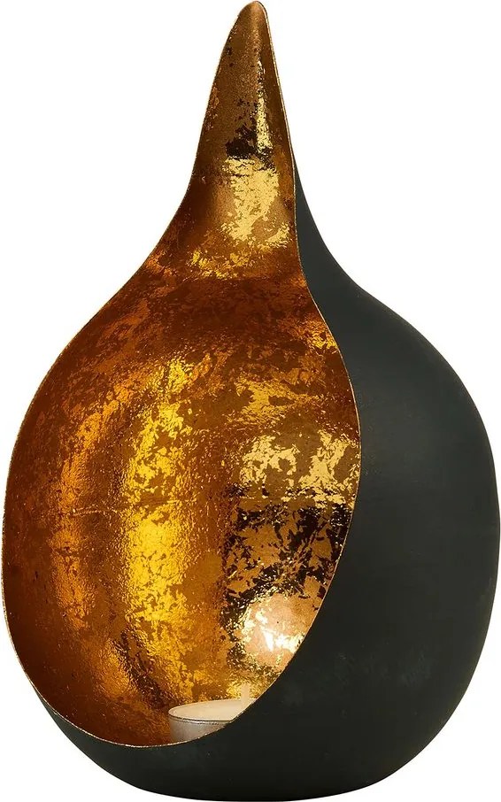 DELIGHT mécsestartó fekete-arany, 20cm