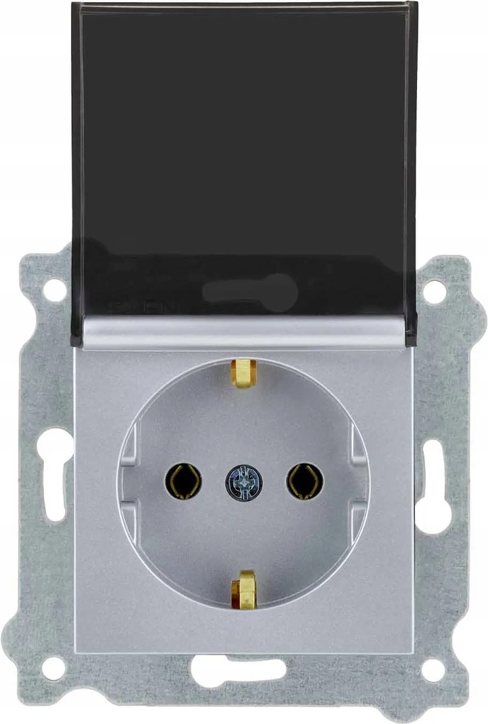 Exen Schuko szimpla aljzat földelt ezüst füstkilincs 239/10E