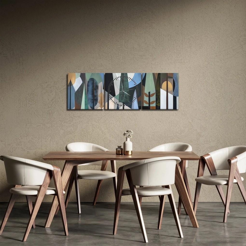Kép - Természetes geometriai absztrakció II. (órával) (90x30 cm)