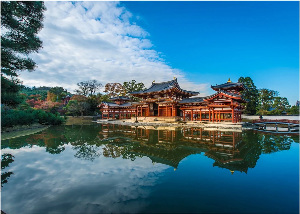 Üveg kép - Byodo-in templom, Japán (70x50 cm)