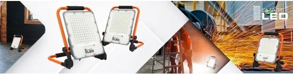 LED tölthető reflektor állvánnyal LED/100W/3,2V 5000K 5000 mAh IP65 narancssárga
