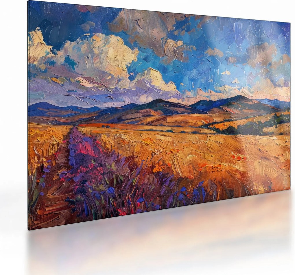 Üveg kép - Olajfestmény tájkép (70x50 cm)
