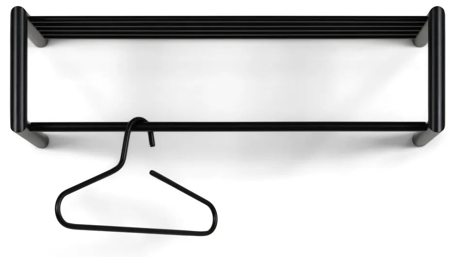 Fekete fém fali fogas polccal Smooth – Spinder Design