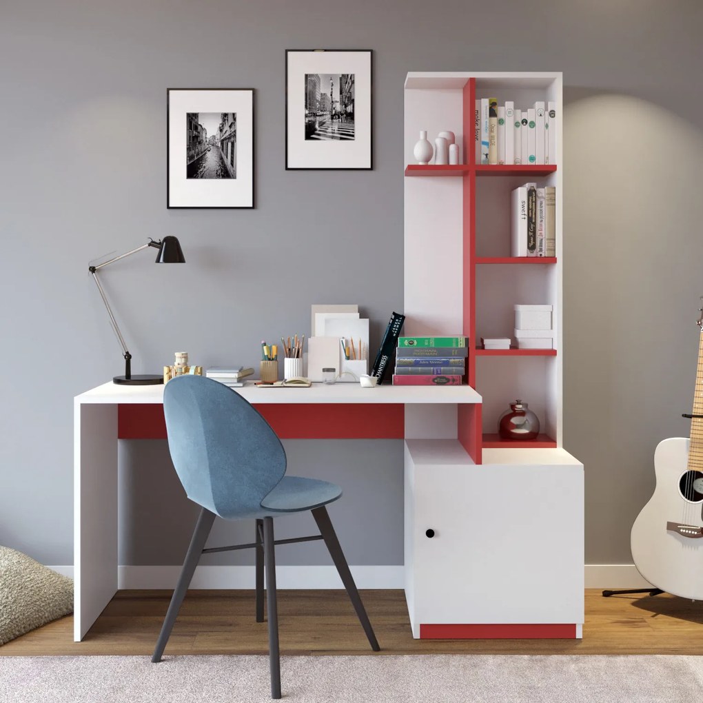 PC asztal Candy (fehér + piros). 1072417