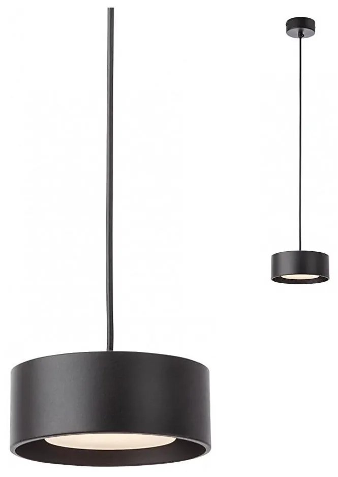 Redo 01-3101 - LED Csillár zsinóron PUNKT LED/6W/230V átm. 15 cm fekete