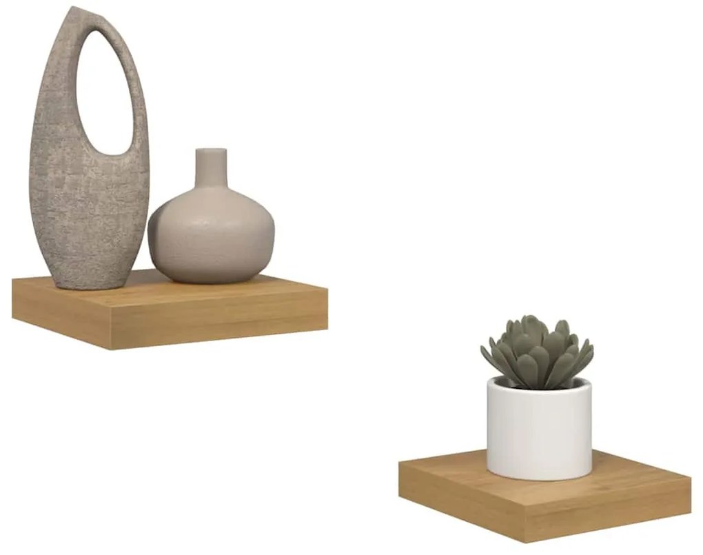 vidaXL Falpolc Falra szerelhető 2 pcs Barna 23 x 23,5 x 4 cm Faanyag
