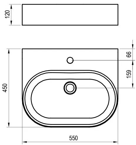 Ravak XJX01155004 - CERAMIC SLIM 55x45 cm pultmosdó, kerámia/fehér