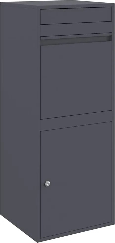 vidaXL Csomagzáró doboz tárolóval Antracit 41 x 38 x 103 cm Acél
