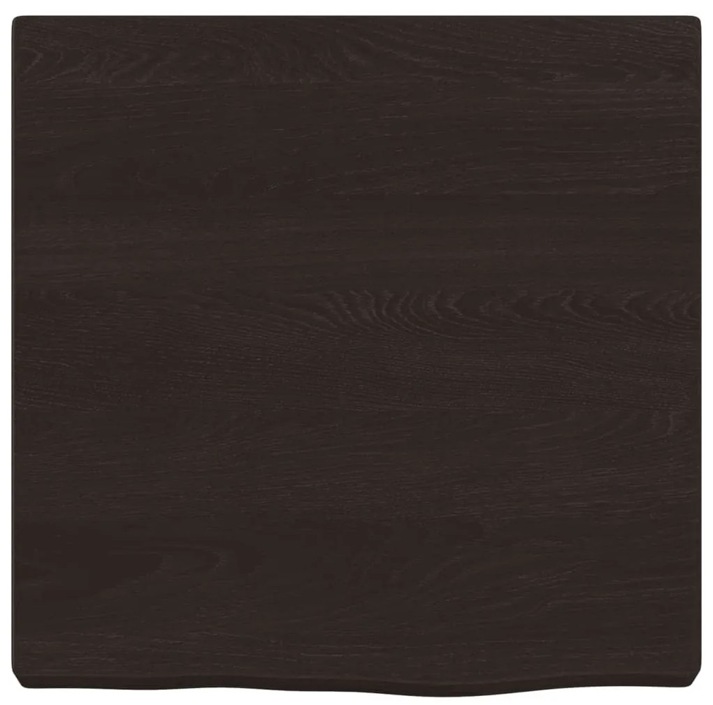 sötétbarna kezelt tömör tölgyfa fali polc 40x40x(2-4) cm