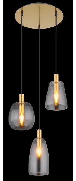 Globo 15789-3HM - Csillár zsinóron GARRI 3xE14/40W/230V átm. 43 cm réz