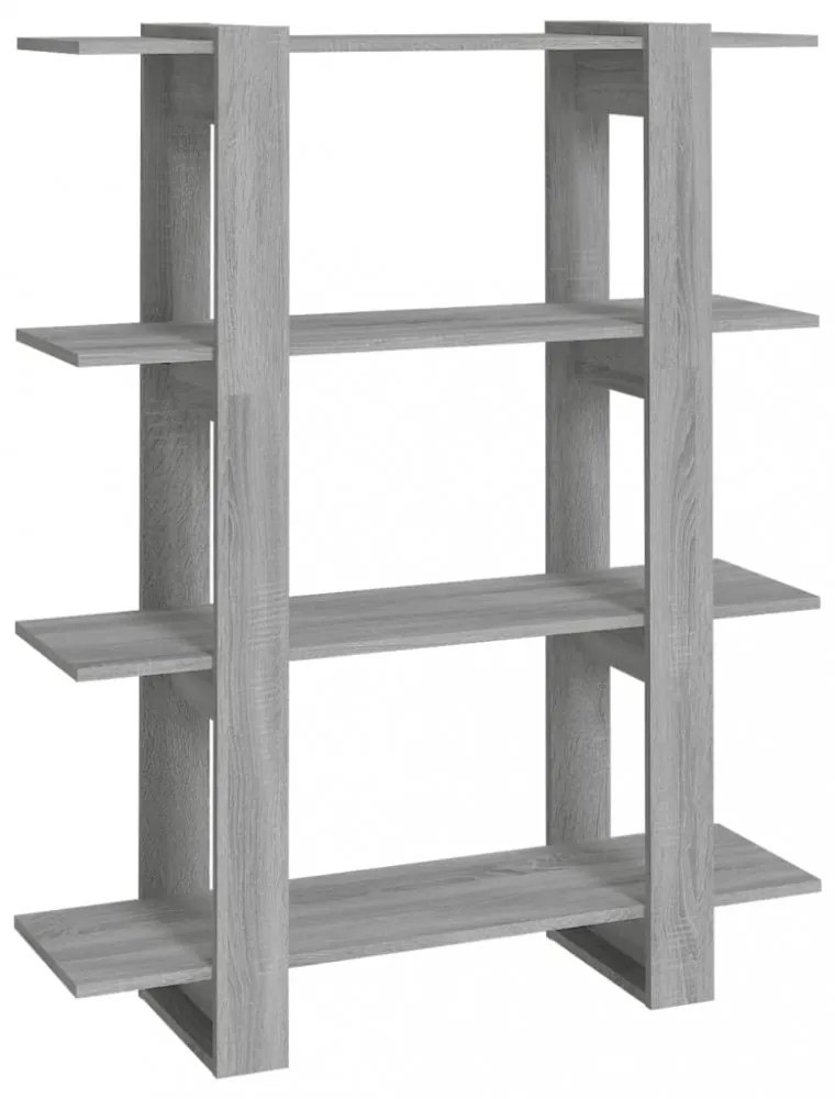 szürke sonoma színű térelválasztó könyvszekrény 100x30x123,5 cm