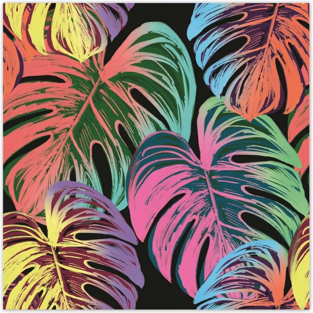 Poszterek 100x100 Monstera levél színben