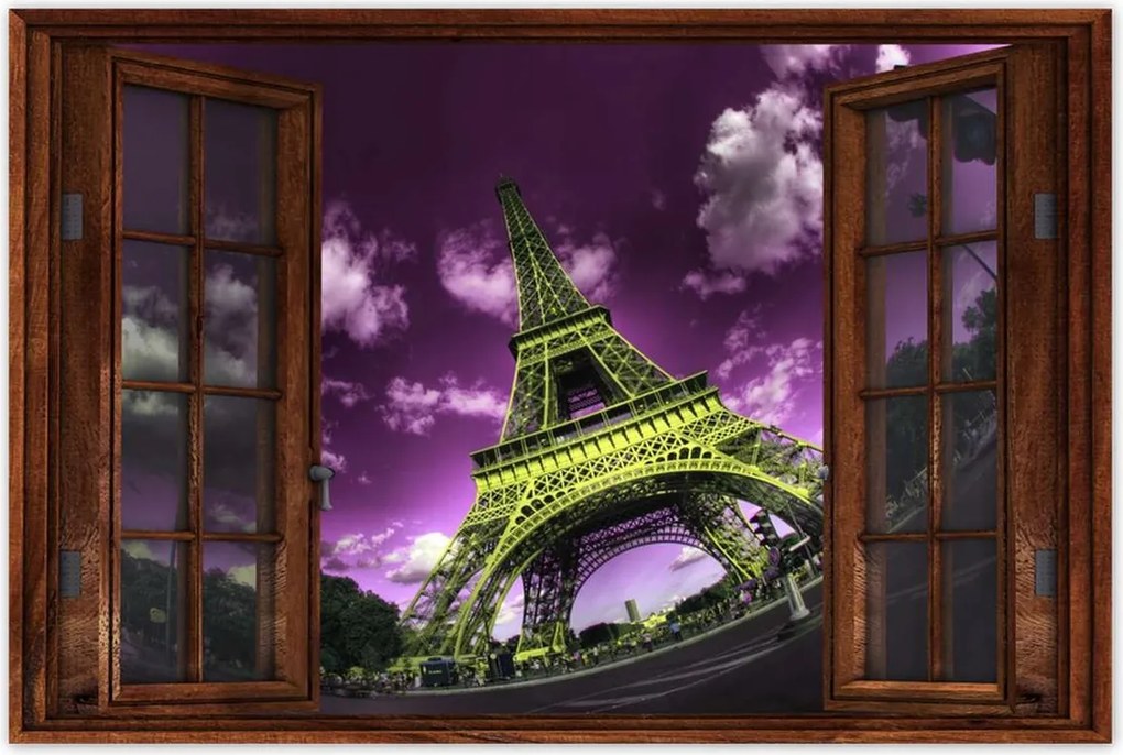Poszterek 120x80 Lila Eiffel égbolt