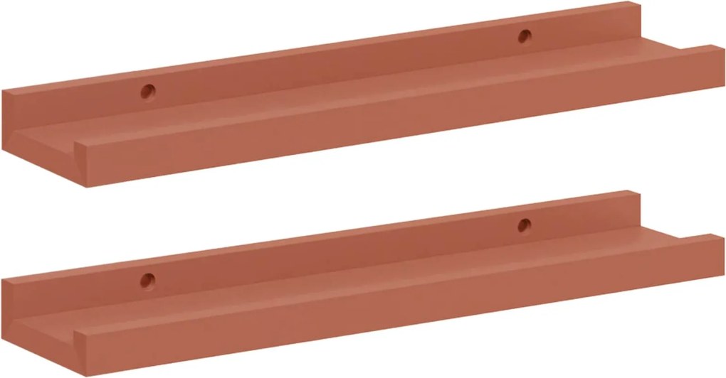 vidaXL Falpolc polcokkal tárolóval 2 pcs Piros 40 x 9 x 3 cm Faanyag