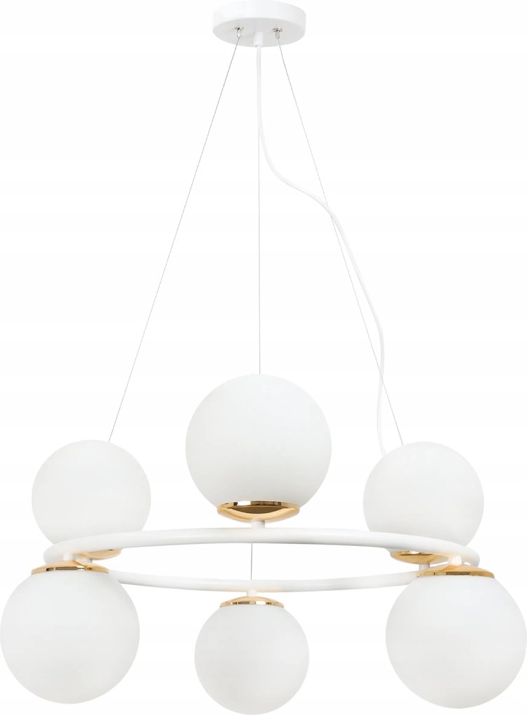 Mennyezeti Lámpa Aura Csillár Fehér Arany Üveg Gömbök Az Asztal Felett 15CM