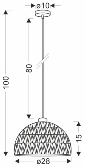 BALLI kábeles függőlámpa 1xE27/40W/230V, bézs
