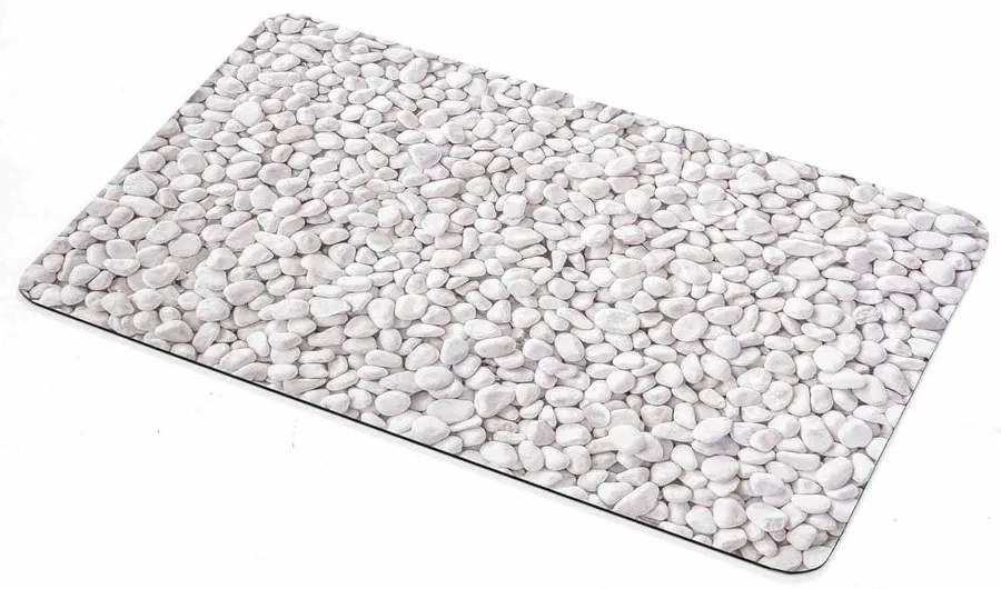 Fehér-szürke gumi fürdőszobai kilépő 50x80 cm Leandra – douceur d'intérieur