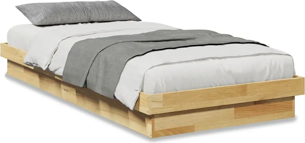 vidaXL tömör tölgyfa ágykeret matrac nélkül 80x200 cm