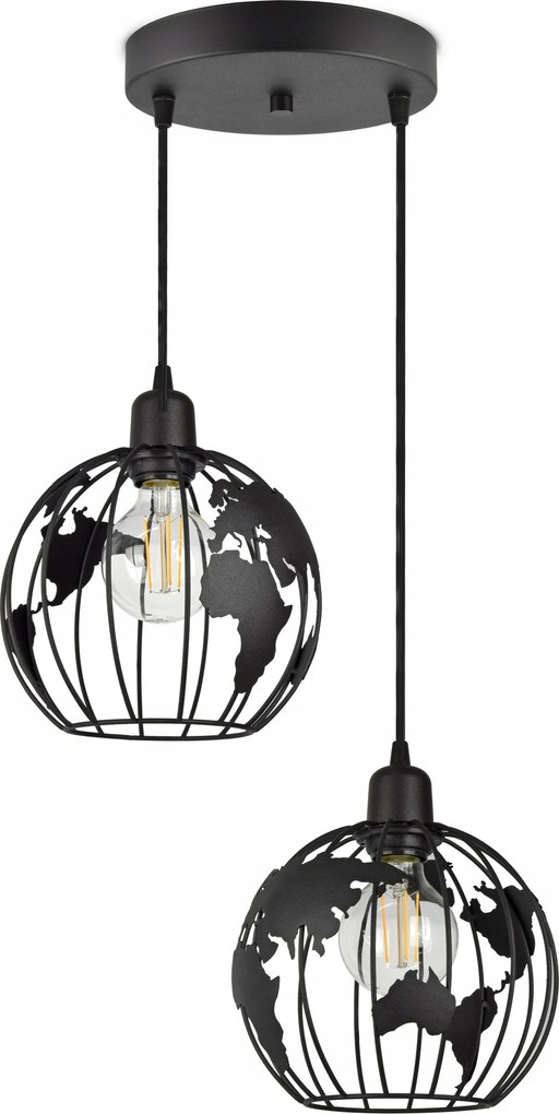 Függő lámpa Csillár Globus Fekete Fehér Szürke