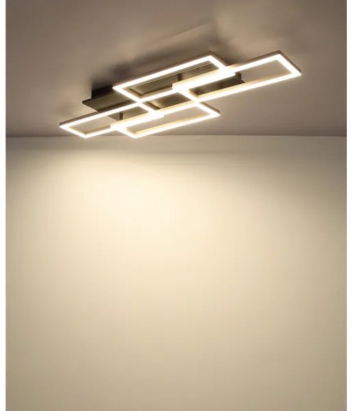 Globo 67359-40A - LED dimmelhető mennyezeti lámpa JEFFRY 40W/230V 32,5x87,5 cm fekete + távirányító