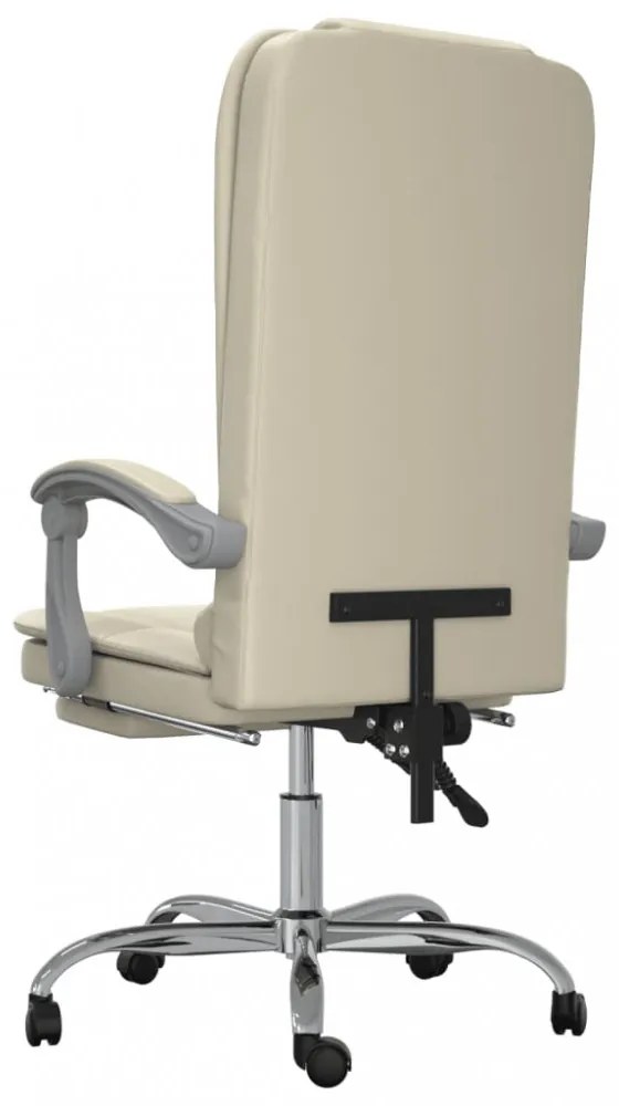 vidaXL krémszínű műbőr dönthető masszázsfotel