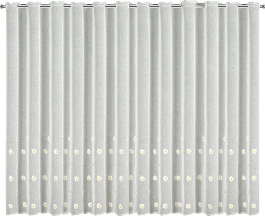 Alagútra kész függöny Bellis 350x145 Eurofirany fehér margaréta
