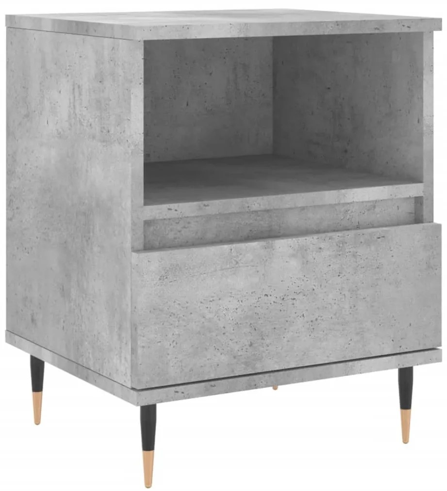 Betonszürke szerelt fa éjjeliszekrény 40x35x50 cm