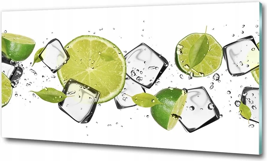 Fotó üvegkép Eper és víz 125x50