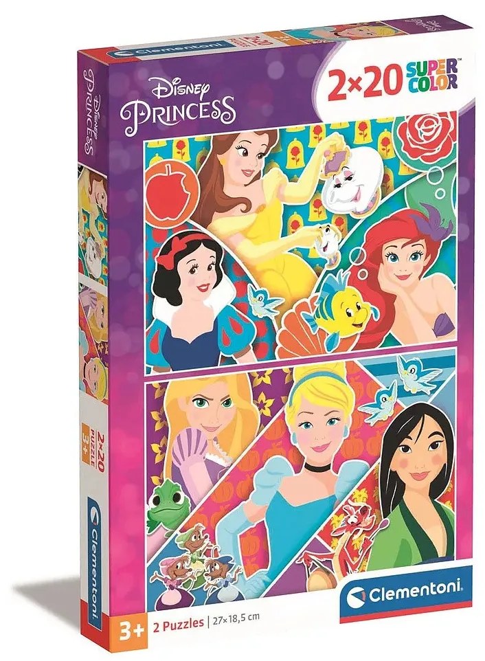 Disney Hercegnők 2x20 db-os puzzle Clementoni