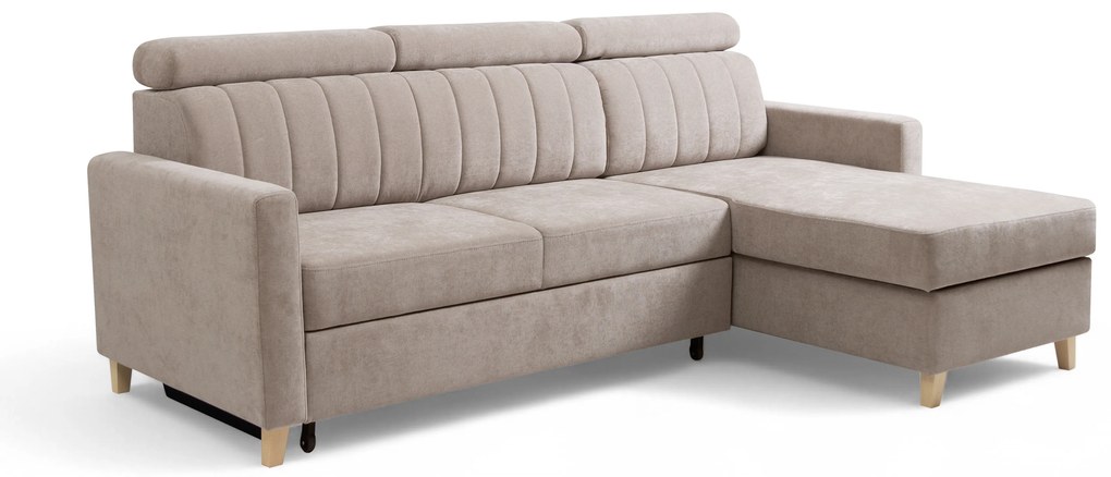 Vario sarokkinyitható kanapé, univerzális állású - bézs Wind 11 zsenília