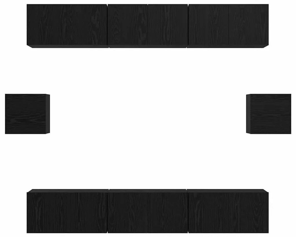 TV szekrény garnitúra 8 pcs Musta tammi 60 x 30 x 30 cm Faanyag