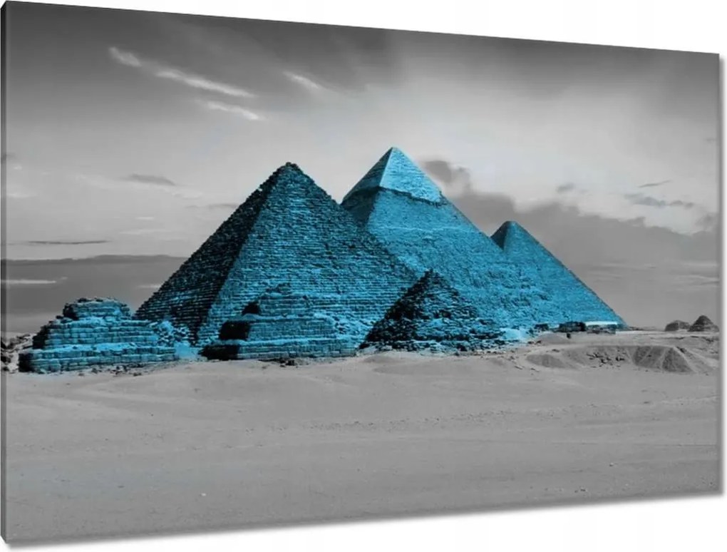 Vászonkép 120x80 Kék piramisok