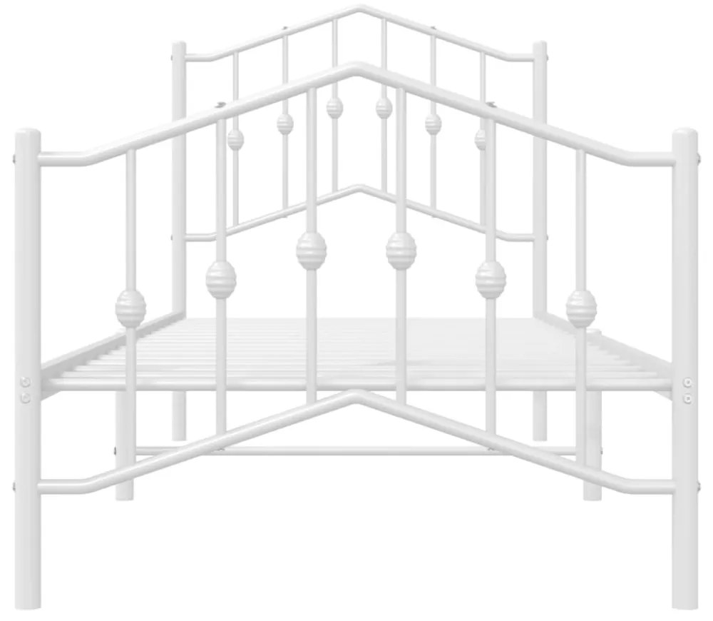 fehér fém ágykeret fej- és lábtámlával 80 x 200 cm