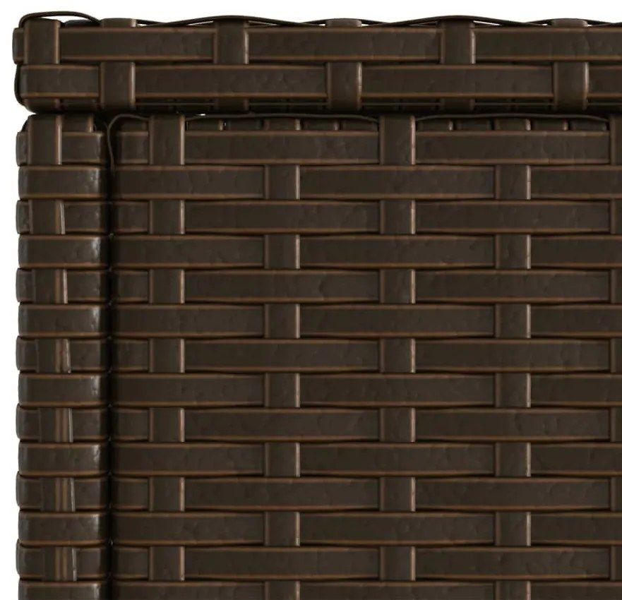 barna polyrattan kerti kisasztal üveg lappal 58 x 27,5 x 55 cm