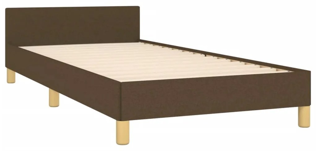 sötétbarna szövet ágykeret matrac nélkül 80x200 cm