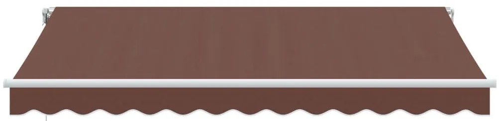 barna kézzel kihúzható LED-es napellenző 350 x 250 cm