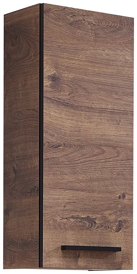 Barna függő fürdőszoba szekrény tölgyfa dekorral 30x70 cm Set 374 - Pelipal