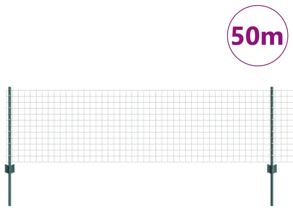 Euro Kerítés Szett 3-as Csomag Zöld Fém, PVC-bevonatú 50 x 0.6 m