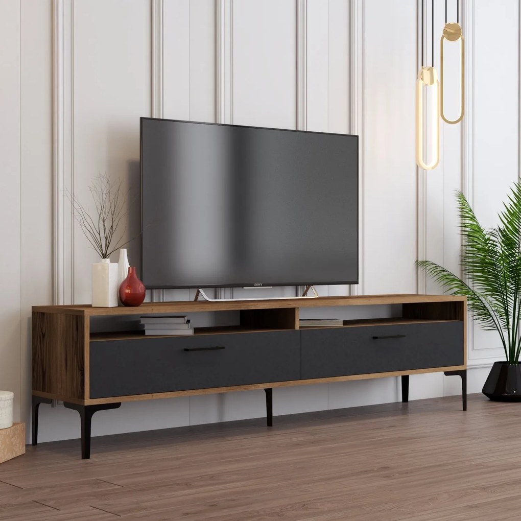 TV asztal/szekrény Irma 2 (dió + antracit). Akció -10%. 1088899