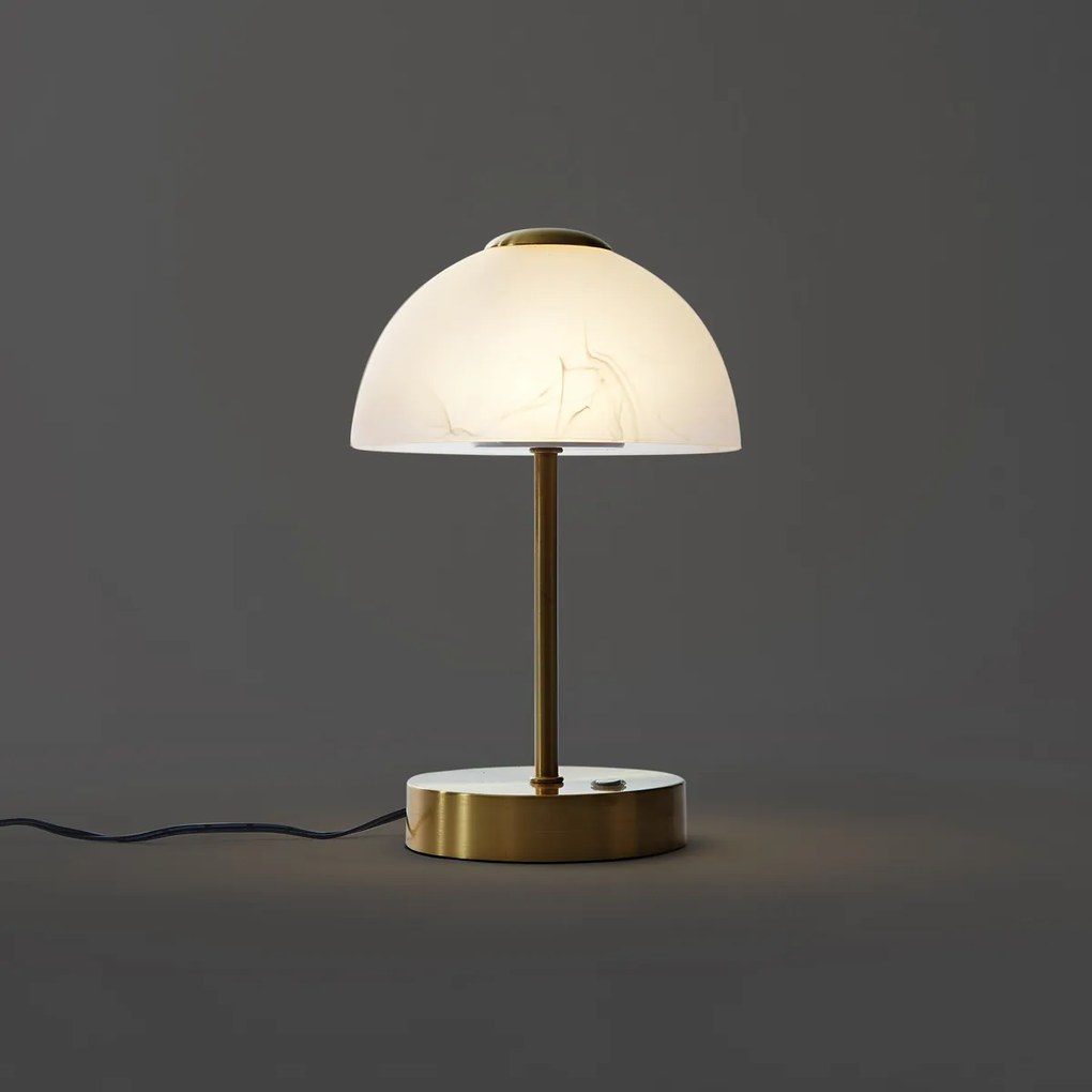 Design asztali lámpa arany opálüveggel, szabályozható LED-del - Joya
